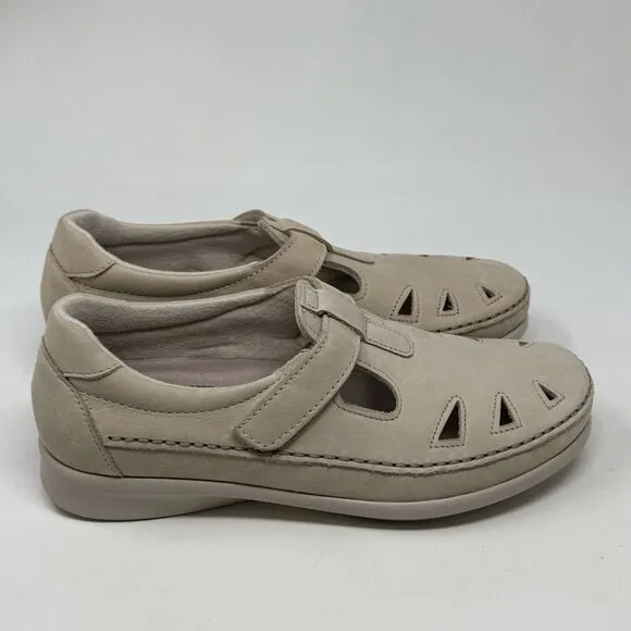 SAS Roamer Shoes Womens 7 M Tan Brown Leather Mary Jane Strap Comfort