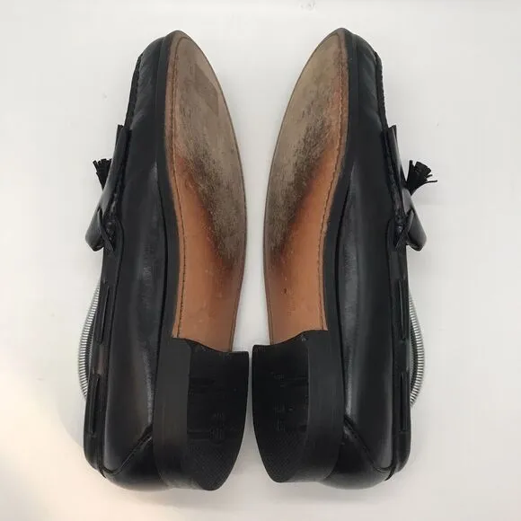 SAS Tassel Kiltie Moc Toe Dress Loafers Men's 11M Black Leather Slip On Shoes