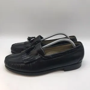 SAS Tassel Kiltie Moc Toe Dress Loafers Men's 11M Black Leather Slip On Shoes