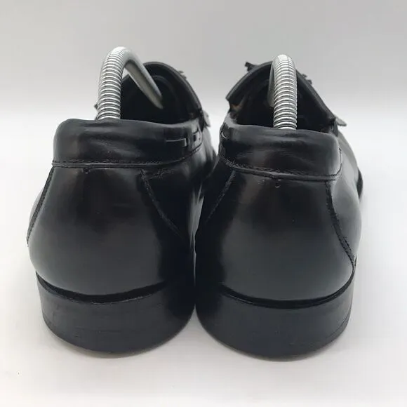 SAS Tassel Kiltie Moc Toe Dress Loafers Men's 11M Black Leather Slip On Shoes