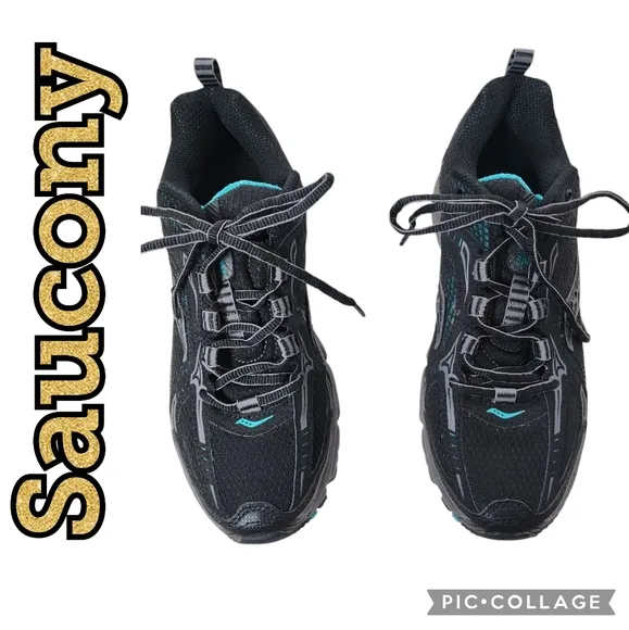 SAUCONY Grid Ramble TR3 Blk/Gry/Teal Womens Comfort Shoes Size 8