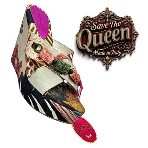 Save The Queen Vintage Women’s Wedge Heel Multi Color Size EU 39 US 8 Italy