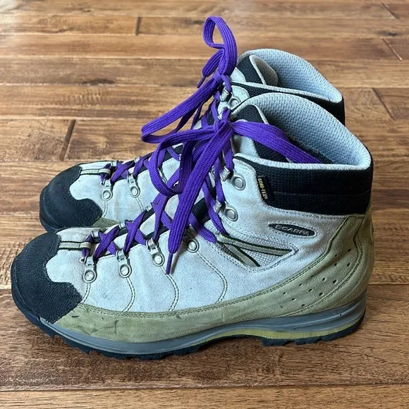 Scarpa Mustang Lady GTX Hiking Trekking Backpacking Boots Ice / Green Size 8.5