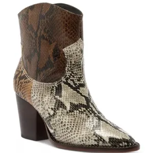 SCHULTZ Snakeskin Western Ankle Boots