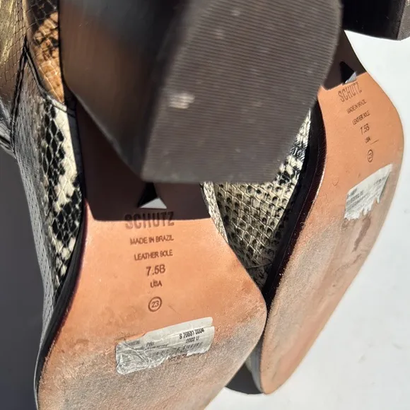 SCHULTZ Snakeskin Western Ankle Boots