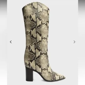 Schutz Analeah Snake-Print Leather Tall Boots in Size 8