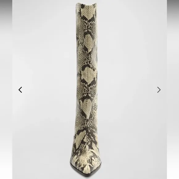 Schutz Analeah Snake-Print Leather Tall Boots in Size 8