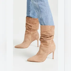 Schutz Ashlee Suede Pointy Toe Heeled Boots - Ashlee