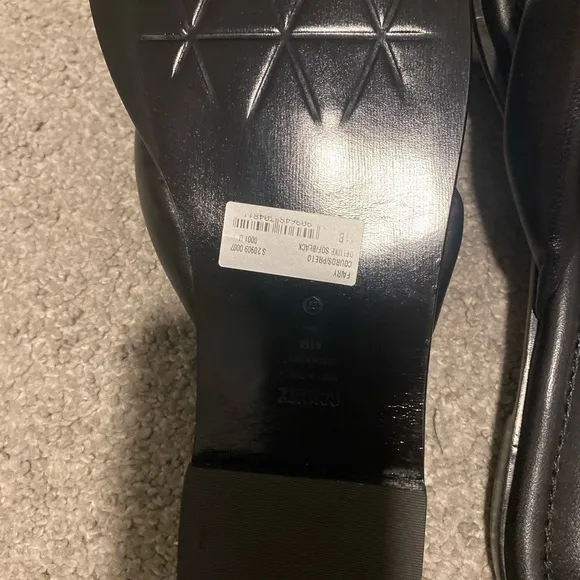 Schutz Black Sandals Fairy Leather Flats