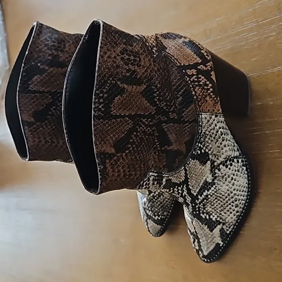SCHUTZ HAVEN SNEAKSKIN ANKLE BOOTS