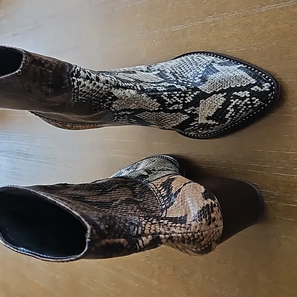 SCHUTZ HAVEN SNEAKSKIN ANKLE BOOTS