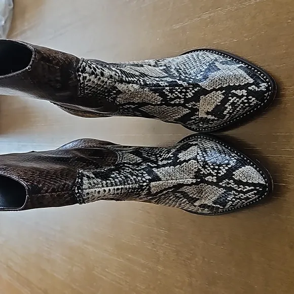 SCHUTZ HAVEN SNEAKSKIN ANKLE BOOTS