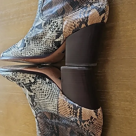 SCHUTZ HAVEN SNEAKSKIN ANKLE BOOTS