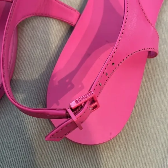 Schutz hot pink leather sandals