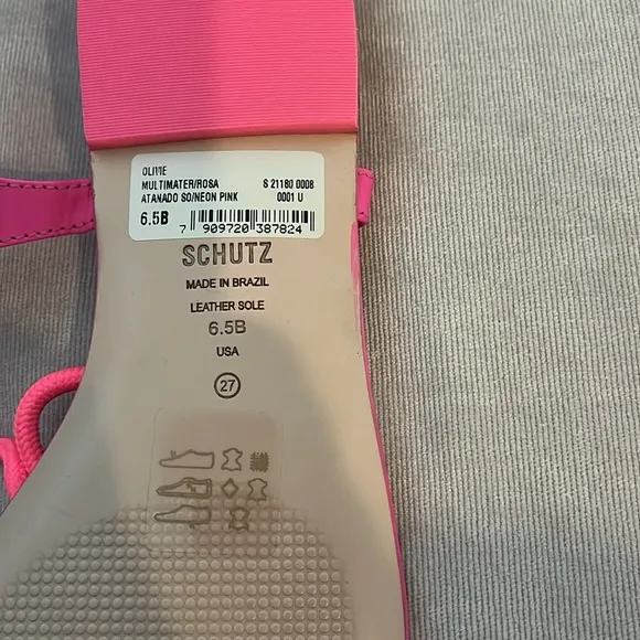 Schutz hot pink leather sandals