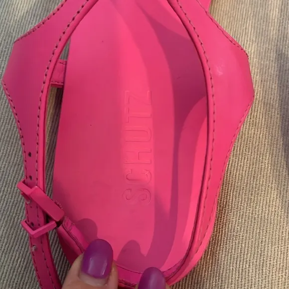 Schutz hot pink leather sandals