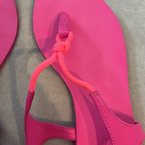 Schutz hot pink leather sandals