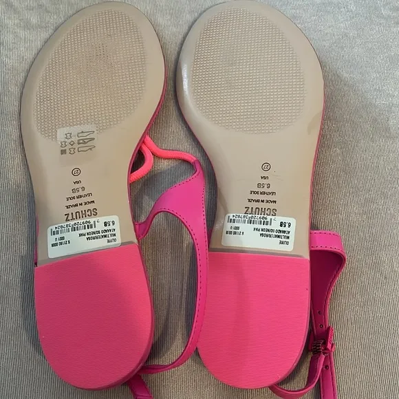 Schutz hot pink leather sandals