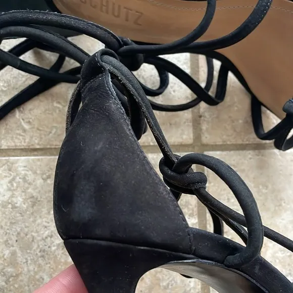 SCHUTZ Nadira Sandals Black Suede