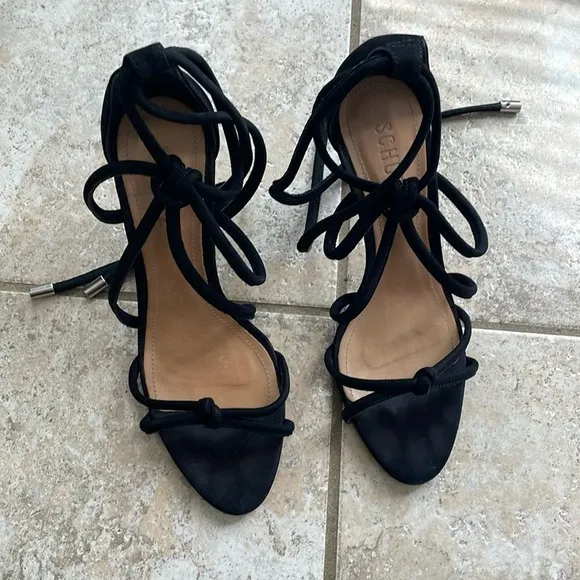 SCHUTZ Nadira Sandals Black Suede