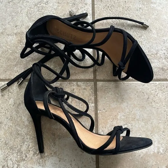 SCHUTZ Nadira Sandals Black Suede