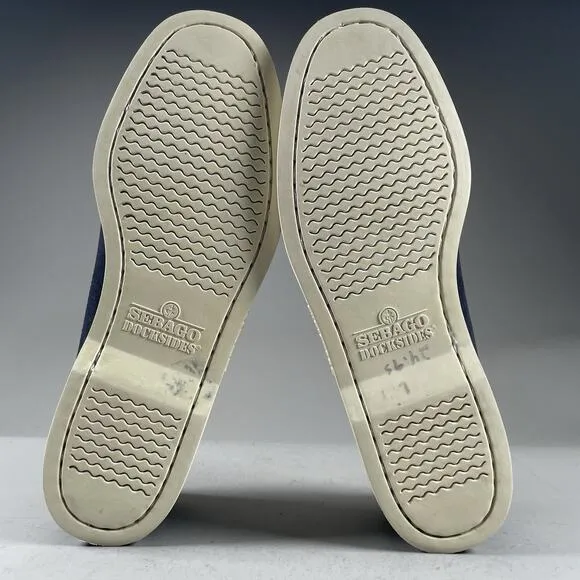 Sebago Mens Size 10.5 R Navy Blue Suede Slip On Penny Loafers Dress Shoes Casual