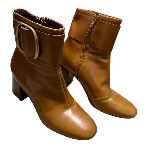 SEE BY CHLOÉ Hopper Leather Ankle Boots Brown size 35 US 5 by Chloe size chart