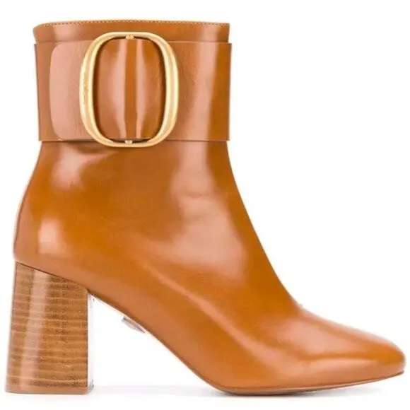 SEE BY CHLOÉ Hopper Leather Ankle Boots Brown size 35 US 5 by Chloe size chart