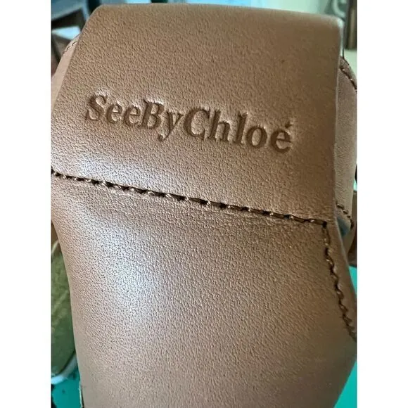 See by Chloe' Glyn Wedge Platform Sandals Fringed Size 9