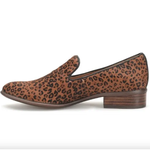 Severna Cow Hair Animal Leopard Print SOFFT Shoes New Flats Loafers Leather 6 M