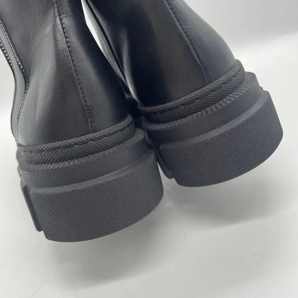 Sheridan Mia Black Combat Boots Chunky Lug Sole Double Zip Grunge Biker Matrix