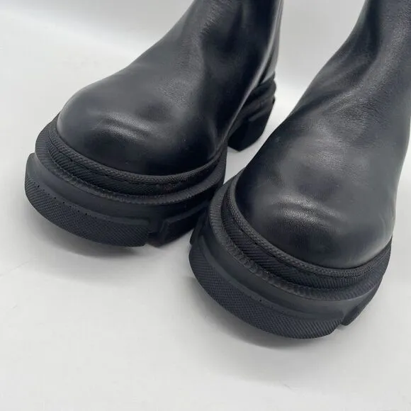 Sheridan Mia Black Combat Boots Chunky Lug Sole Double Zip Grunge Biker Matrix