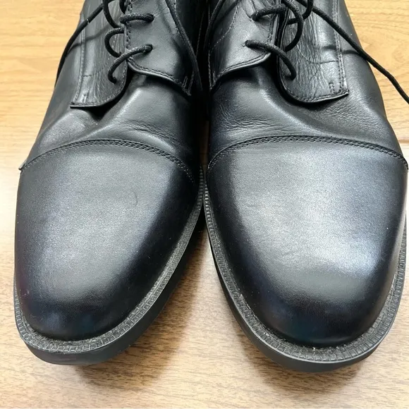 SHOES FOR CREWS Men's Black Leather Shoes Size 14 W Slip Resistant