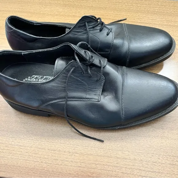 SHOES FOR CREWS Men's Black Leather Shoes Size 14 W Slip Resistant