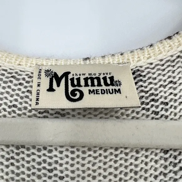 Show Me Your Mumu Hug Me sweater Python knit side slit V-neckline pullover.