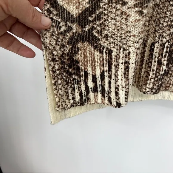 Show Me Your Mumu Hug Me sweater Python knit side slit V-neckline pullover.