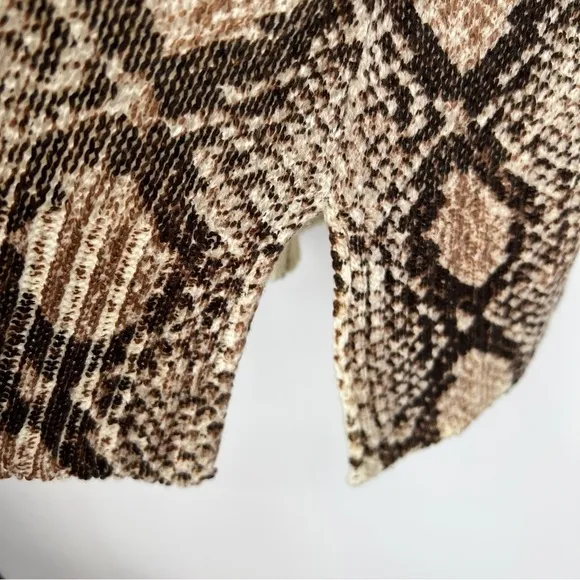 Show Me Your Mumu Hug Me sweater Python knit side slit V-neckline pullover.