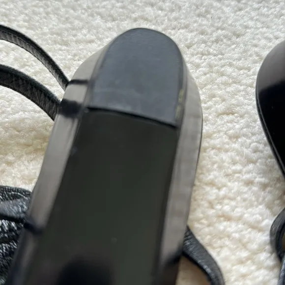 Sigerson Morrison natural gemstone embellished black Gladiators sz 9 NOS unworn