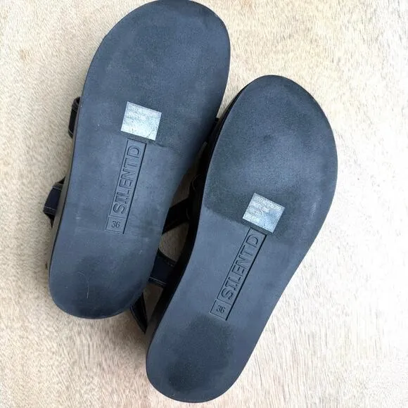 Silent D Strappy Black Platform Sandals Size 36 Comfort Sole NWOB Minimalist