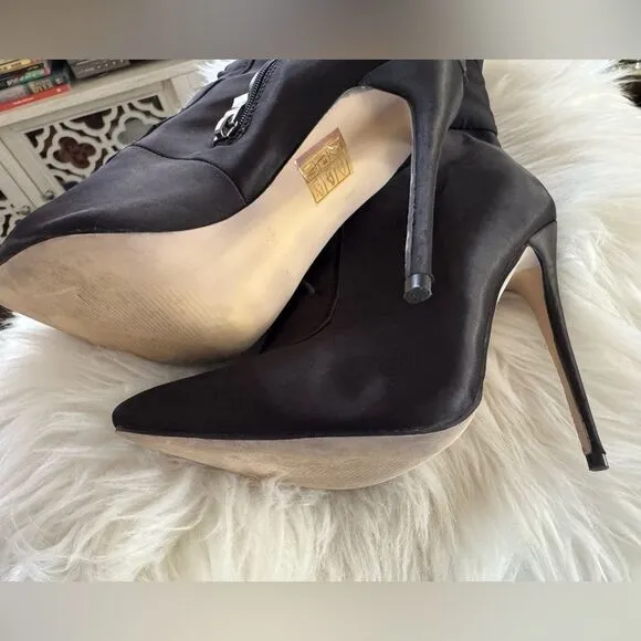 Simmi London Black Puffer Stiletto Boots Size 6
