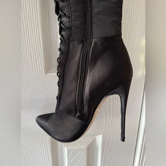 Simmi London Black Puffer Stiletto Boots Size 6