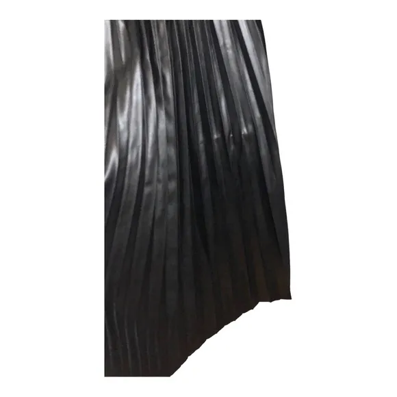 Sincerely Jules black pleather pleated circle swing skirt size small new