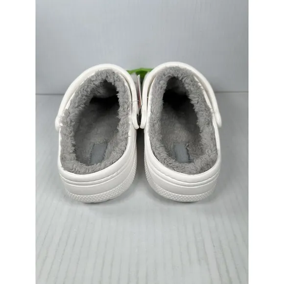 Size M9/W11 Crocs Baya Lined Clog Slip On White/Grey 205969-11H NEW