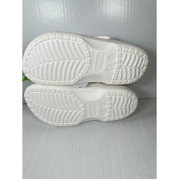 Size M9/W11 Crocs Baya Lined Clog Slip On White/Grey 205969-11H NEW