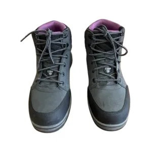 Skechers Comp Toe Work Boots • Gray Purple Lace Up Work Safety Boots • Size 7.5