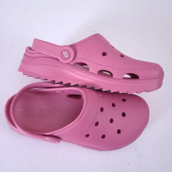 Skechers Foamies Mauve Platform Clogs Shoes Size 7