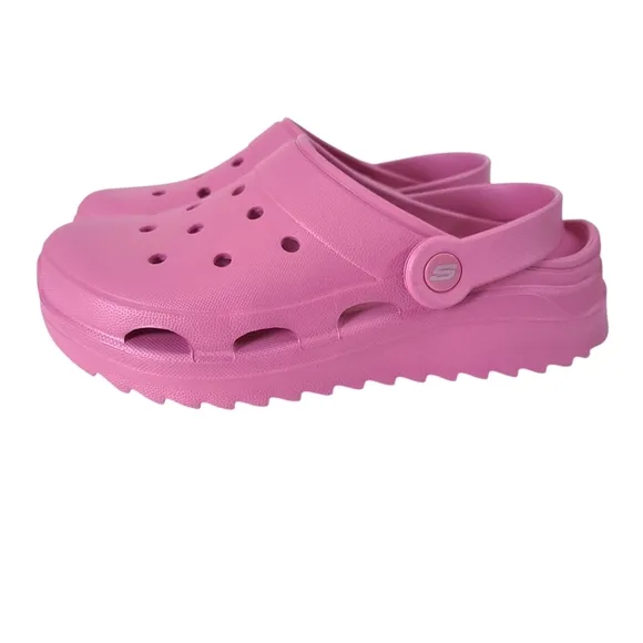 Skechers Foamies Mauve Platform Clogs Shoes Size 7