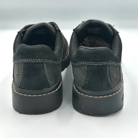 Skechers Vtg 90s Black Leather Suede Jammers Lace Chunky Platform Shoes