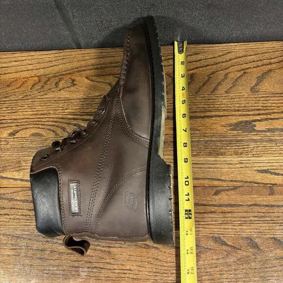 Skechers Work 77006 Brown Leather Moc Toe Work Boots Men’s 13