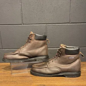 Skechers Work 77006 Brown Leather Moc Toe Work Boots Men’s 13